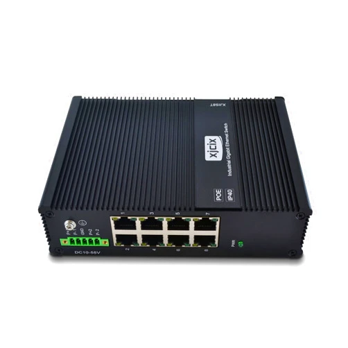 XJCIX POE Industrial Switch 8 Port POE Gigabit RJ45 and 2 SFP Fiber Ports Unmanaged DIN Rail Switch