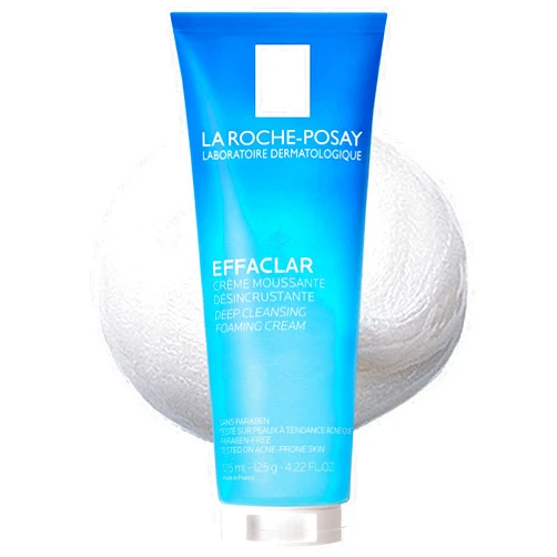 La Roche-Posay Effaclar Deep Cleansing Foaming Facial Cleanser, Cream Cleanser & Daily Face Wash for Oily Skin & Acne Prone Skin to Minimize Look of Pores