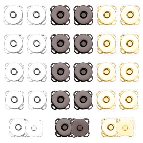 NQEUEPN 30 Sets 18mm Magnetic Snaps, Plum Blossom Magnet Buttons Metal Magnetic Snap Buttons Closure Clasps Fastener for Clothes Purses Bag Leather Sewing DIY Craft