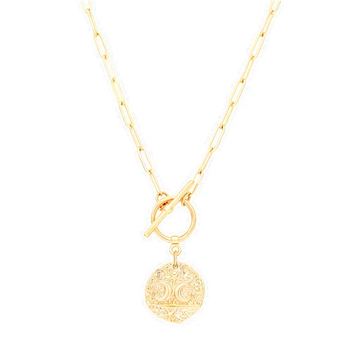 Aobei Pearl 18K Gold Moon Star Lion Evil Eye Love Heart Cross Pendant Necklace Medallion Paperclip Chian Choker Layering Jewery for Women