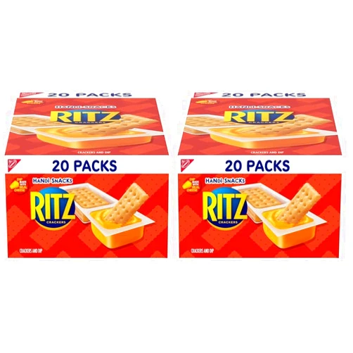 Ritz Handi-Snacks RITZ Crackers 'N Cheesy Dip Snack Packs, 20 Snack Packs (Pack of 2)