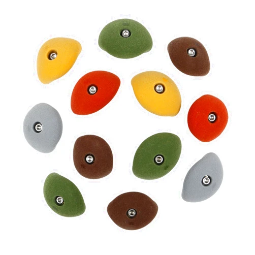 Atomik Climbing Holds Atomik Rock Climbing Holds Set of 12 Large Bolt-On Basic Jugs in Assorted Earth Tones