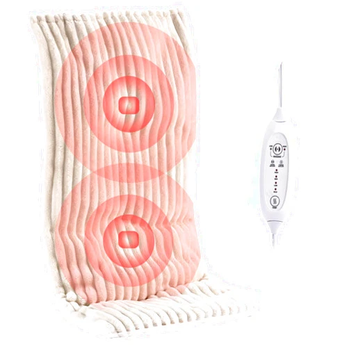 WATO FT Heat Massaging Weighted Heating Pad for Back Pack, Weighted Electric Heating Pad with Massaging Vibrations 3.7lb Non-Toxic Beads 4 Heat Settings 4 Massage Modes 2h Auto-Off 17