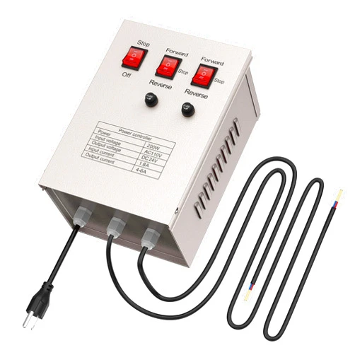 PREMILITY Updated 2024 AC 110V to DC 24v Dedicated Voltage Converter for 100W Greenhouse Film Roll Up Motor, Control 2 Sets Motor