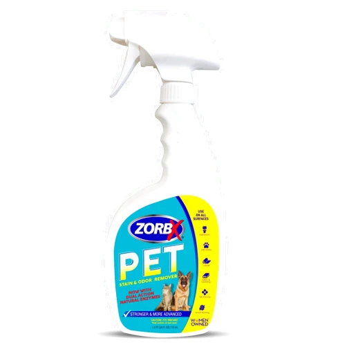 ZORBX Pet Stain and Odor Remover Spray 24 FL Oz - Dual Action Natural Enzyme Stain Remover & Pet Odor Neutralizer - Pet Stain Remover for Carpet, Dog & Cat Urine - Odor Absorber for Strong Odor