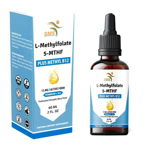 SMSHEALTHPRODUCTS.com L-Methylfolate 15mg + Methyl B12 Liquid Drops – High Potency Sublingual Formula with Natural Berry Flavor – Active 5-MTHF & Bioactive B12 for Mood, Cognitive Health & Methylation Support (2oz)
