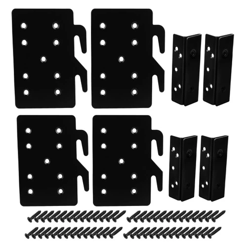 Elifeconnection 4 Pack Heavy Duty Bed Rail Hooks, Bed Rail Brackets for Wooden Bed Replacement, Universal Bed Frame Hardware with Screws Included
