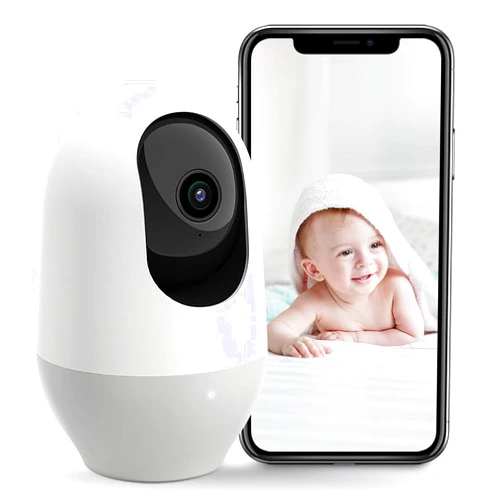 nooie Baby Monitor, WiFi Pet Camera Indoor, 360-degree IP Camera, 1080P Home Security Camera, Motion Tracking, Super IR Night Vision, Works with Alexa, Two-Way Audio, Motion & Sound Detection