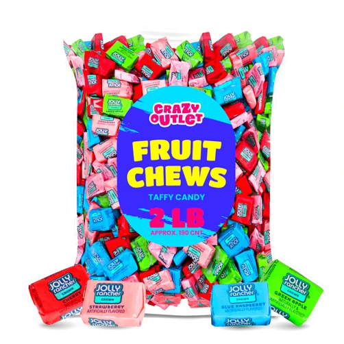 CRAZYOUTLET JOLLY RANCHER Chews, Assorted Fruit Candy, Bulk Pack 2 Pounds (About 190 Count)