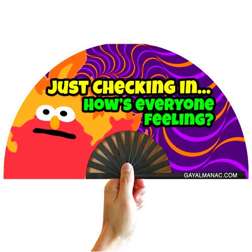 PandaTak Gay Pride Folding Hand Fans, Funny Large 13