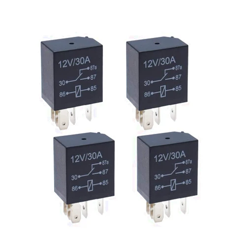 Meriton 5 Pin 12V Relay 12V 30A Relay Multi-Purpose Automotive Starter Relay Heavy Duty Standard Relay for Car Motor, Auto Replacement Accessories (4 Packs)