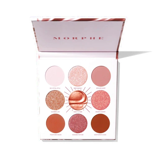 Morphe Rich & Foiled Artistry Palette - 9-Pan Metallic Eye Makeup Palette with Luxe Mattes, Shimmers, and Foil-Finishes - Mauve & Pink Colors with Luminous Shine - Rose to Fame (0.35 oz)