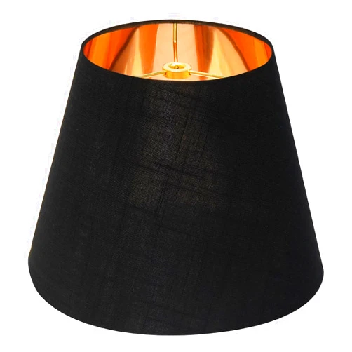 ALUCSET Small Lamp Shade, Barrel Fabric Lampshade for Table Lamp and Floor Light, 6x10x7.5 inch, Natural Linen Hand Crafted, Spider (Black/Gold)