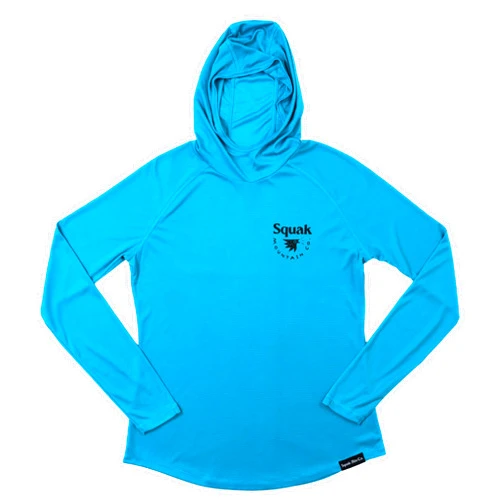 Squak Mountain Co. Squak Mountain 'The Swell' Women's UPF 30 Sun Hoodie - Quick Dry, Breathable with Thumbhole Elastic & Scuba Hood, Small, Blue