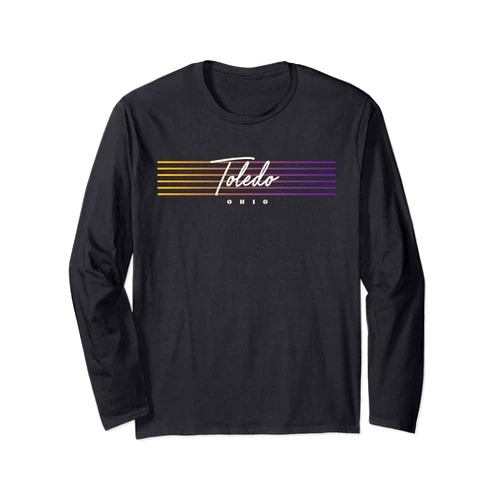 Vintage Toledo Shirt by Treaja Toledo Shirt Nostalgic Retro Style Ohio Long Sleeve T-Shirt