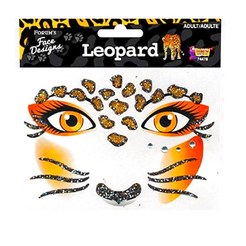 Forum Novelties Face Designs-Leopard, Multi, Standard (74478)