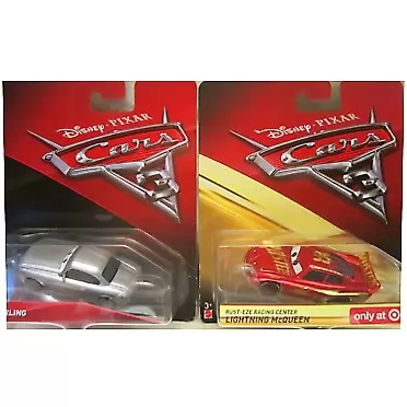 Mattel Cars 3 Disney Pixar Target Exclusive Lightning McQueen & Sterling Die Cast 2 Car Set!
