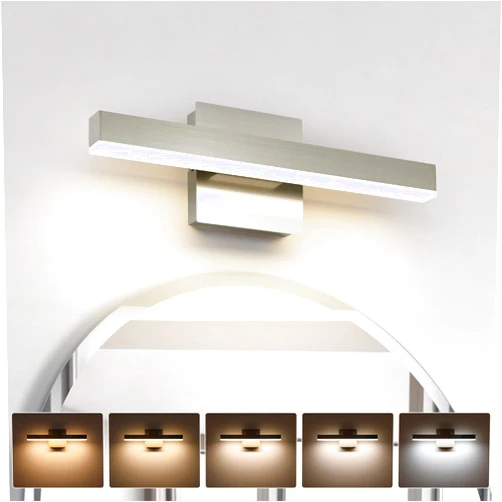 Joossnwell Bathroom Light Fixtures Brushed Nickel Vanity Lights Bar 5cct Dimmable Modern Bathroom Lighting Fixture Over Mirror Led Vanity Light for Bathroom 15.74 inch ETL Certificated