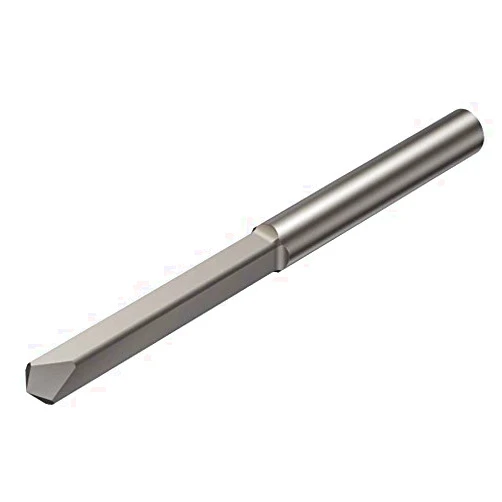 Sandvik Coromant Hard Cut Carbide Drill Bit, Jobber Length, Uncoated (Bright) Finish, Round Shank, Straight Flute, Spade Point, 3mm Size