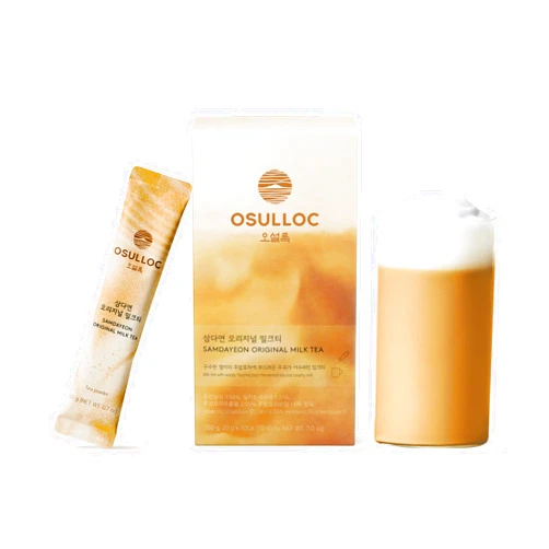 OSULLOC Original Milk Tea (7oz X 10 Packets), Easy on-the-go Stick type Powder Blended tea, Milk Tea with Woody flavored tea & creamy milk