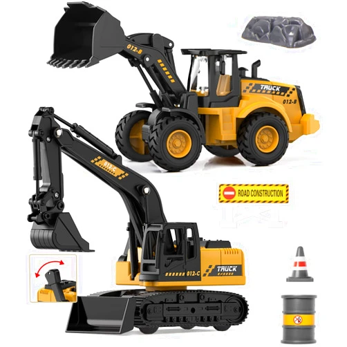 Geyiie Construction Toys Excavator for Kids, Geyiie Toys Truck Excavator Tractors for Boys Girls 3-5 4-7 8-12 Year Old Kids, Birthday Gift