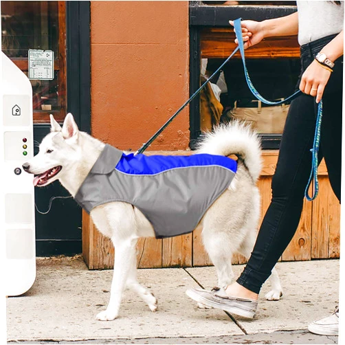 Ezer Waterproof Reflective Dog Raincoat - Soft Fleece Lining Outdoor Dog Raincoats Jacket, Sports Dog Rain Coat Slicker Poncho for Small, Medium, Large Dogs (XXX-Large, Blue)