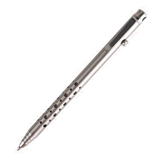 SMOOTHERPRO TI701 Titanium Bolt Action Pen,Slim Retractable Pocket Ballpoint Pen for Effortless Carry,Parker Refill Compatible EDC Pen,Premium Business Gift for Men & Women Grey(TI701)