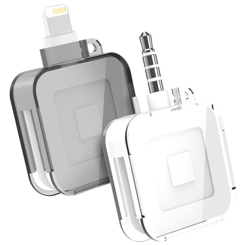 BASSIRY Lanyard Case for Square Reader for Magstripe with 3.5mm Headset Jack or Lightni Connector Cover Case for Square Reader for Magstripe Holder (2packs, Transparent & Black