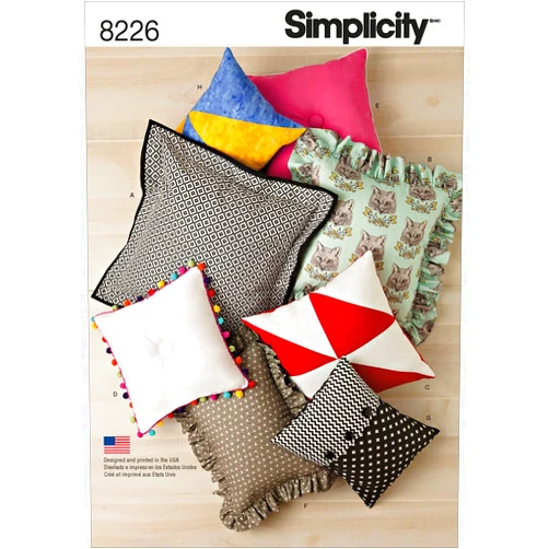 Simplicity 8225 Easy to Sew DIY Pillow Sewing Pattern, 8 Styles