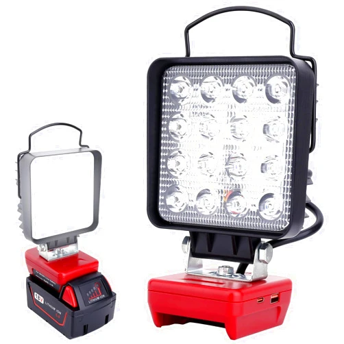 Tacerny Cordless LED Work Light Compatible with Milwaukee Light m18 Battery, 48W 4800LM Flashlight, Portable Flood Light Outdoor, Camping, USB & Type-C Charging Port for Work Light, Job Site Lighting