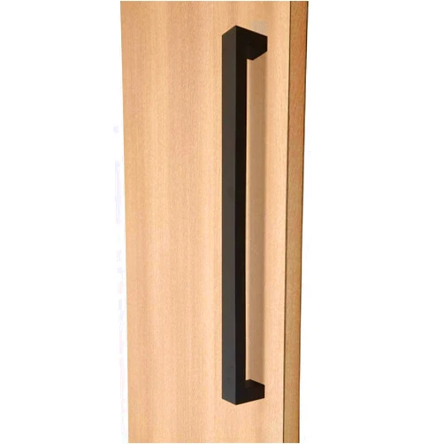 Strongar Modern & Contemporary Square/Rectangle Shape / 610mm / 24 inches/Push-Pull Stainless Steel Door Handle - Matte Black Powder Finish