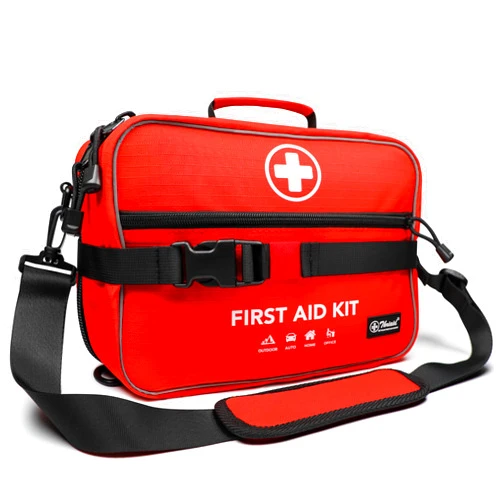THRIAID 430 Piece First Aid Kit, Well-Organized Premium Waterproof Compact Trauma Medical Kits for Any Emergencies, Ideal for Home, Office, Car, Travel, Outdoor, Camping, Hiking, Boating (Red)