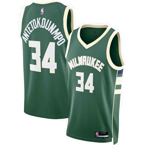 Outerstuff Giannis Antetokounmpo Milwaukee Bucks NBA Kids Youth 8-20 Green Icon Edition Swingman Jersey (US, Numeric, 10, 12, Regular)