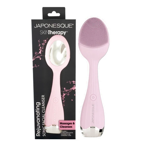 JAPONESQUE SKINTherapy Rejuvenating Sonic Facial Cleanser, Rechargeable Waterproof Cleansing Device with Silicone Brush - Lift, Firm, and Tone Skin