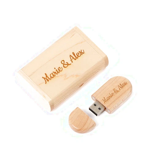 Diandian Customized Personalized U Disk 2G, 8G, 16G, 32G, 64G Logo Gift Commemorative Custom Logo Wooden USB Flash Drive, Personal Gift, Party Wedding (2G, Maple)