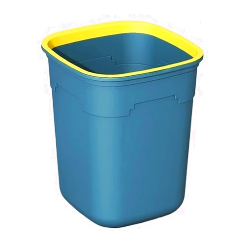 LPengJ Trash Cans Square Household Trash Can without Lid, Colorful Plastic Trash Can, Open Top Waste Basket with Press Ring for Living Room Bedroom Kitchen Bathroom Kitchen Trashcan(Blue,S)