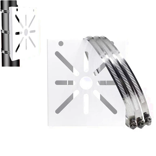 BeElion Universal Vertical Pole Mounting Bracket Mount Camera Loop Bracket Compatible with CCTV Wall Mounts Cameras PTZ,3x20cm Loops