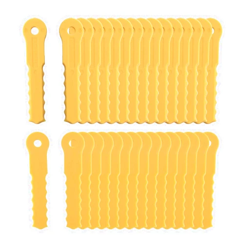 ORAEVY 30Pcs Push-N-Load Replacement Nylon Blades Compatible with Weed Warrior 3 Blade Trimmer Head and Pivotrim Hybrid 2-N-1 Head，Universal Fit