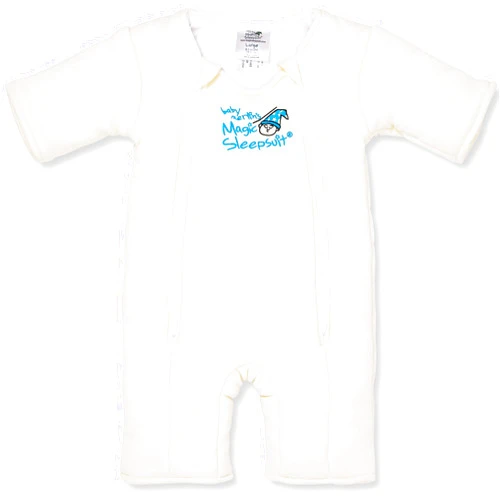 Magic Sleepsuit Baby Merlin's Cotton Baby Swaddle Transition Product - Soft and Cozy Design, Double Zipper for Easy Diaper Changes, Promotes Safe Sleep, 3-6 Months - Cream - Large 18-21lbs