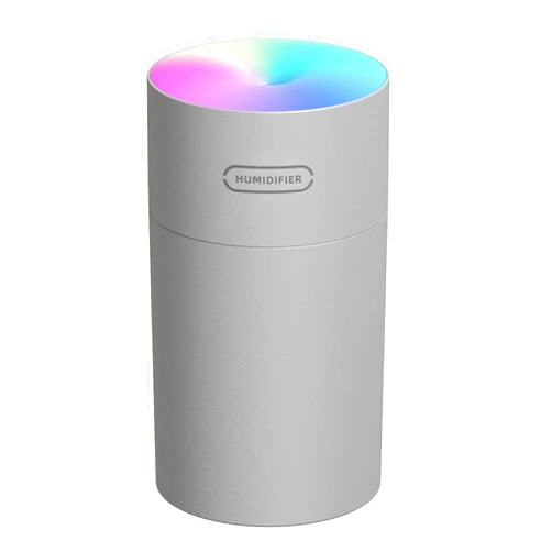 BAITEMJIA Mini Humidifier for Bedroom Office Desk, Small Personal Cool Mist Humidifiers with Colorful Light, USB Powered, 2 Spray Modes, Auto Shut-Off, Ultra-Quiet Portable Air Humidifier for Travel (Grey)