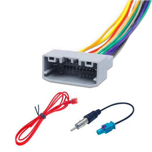 Flygun 3 PCS Car Radio Stereo Wiring Harness, Radio Wiring Harness with Antenna Adapter Connector for Car Stereo, Replacement Repair Parts, Compatible with Jeep Compass/Wrangler Dodge (Multicolored)
