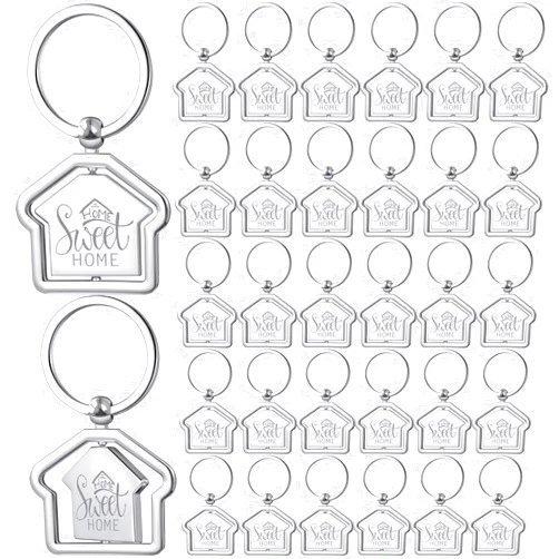 FineCheer Sweet Home Keychain Estate Agent Gifts for Guests House Shaped Keychain Estate Agent Supplies for Housewarming