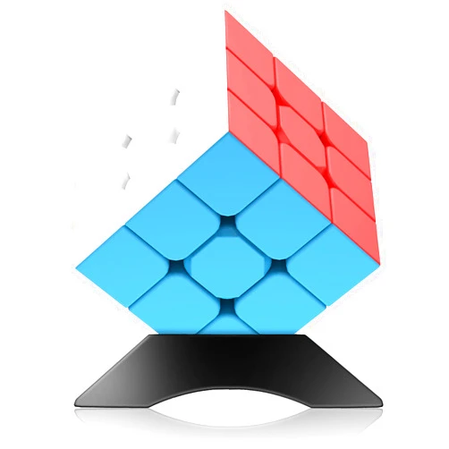 Nabreeli 3x3 Speed Cube Stickerless with Stand & Tutorial: Magic Smooth Play, Easy Turning Puzzle Toy for Kids Adults, STEM Educational Gift
