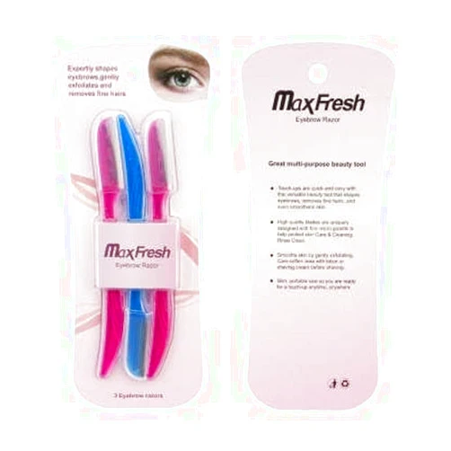 Generic Max Fresh Facial Razors for Shaving & Exfoliating - Includes 3 Beauty Groomers - For Face, Lips & Eyebrows