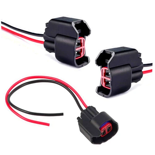 iJDMTOY 2pc IP67 Waterproof 2-Pin ABS Wheel Speed Sensor Connectors w/ 5-Inch Long Pigtail Harness Compatible with Chevy GMC Ford Jeep Dodge Mazda, etc
