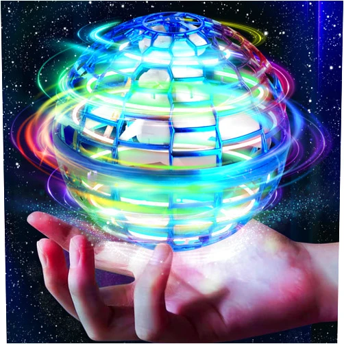 Unyfu 2025 Flying Orb Ball Toy, Galaxy Boomerang Hover Ball Led Lights Mini Drone Globe Hand Controlled Flying Ball Toys Cool Toys Gift for 6 7 8 9 10+ Year Old Boys Girls Teens Outdoor Toys (Blue)