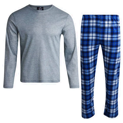 MAC HENRY Mens Pajamas Set - 2 Piece Thermal Long Sleeve Waffle Shirt & Micro Polar Fleece Mens Pajama Pants Holiday Gift Set