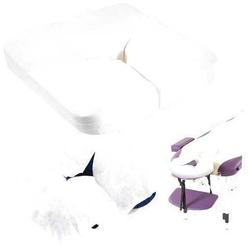 Tatuo 100 Pieces Disposable Face Cradle Covers Massage Headrest Covers for Massage Tables and Massage Chairs Beauty Spa Salon Bed, 12 x 15.5 Inches