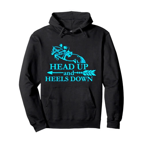 Hadley Designs Head up and Heels Down horse lover horseback gift for girls Pullover Hoodie