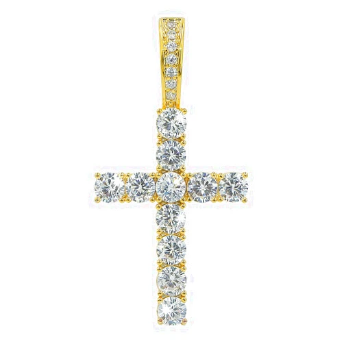 JINAO Cross Chain for Men Gold Cross Necklace 14K Gold Plated Large Nail Cross Chain Iced out CZ Pendant Hip Hop Jewelry for Women with Stainless Rope Chain